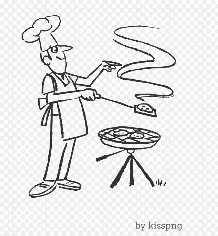 卡通厨师烹饪透明图像。png-烧烤