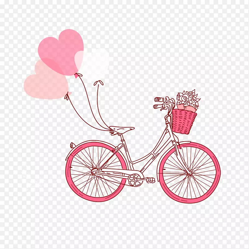 自行车画卡通插图卡通自行车