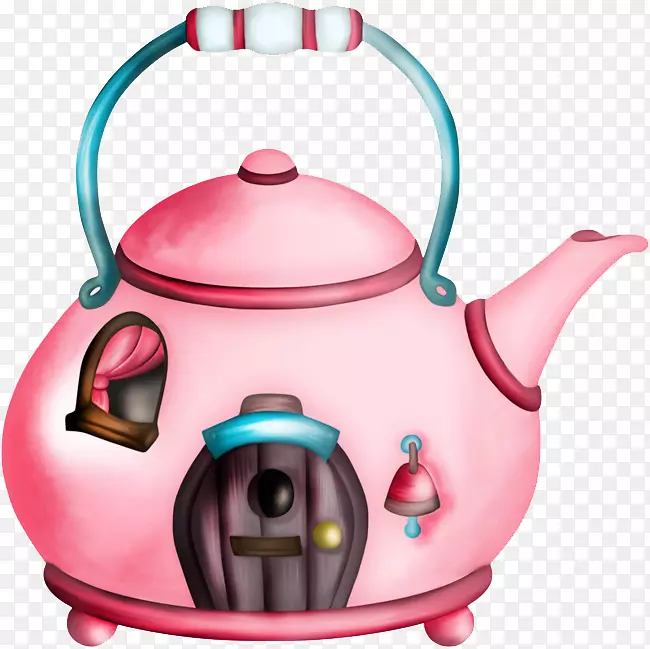 水壶茶壶画图.卡通水瓶