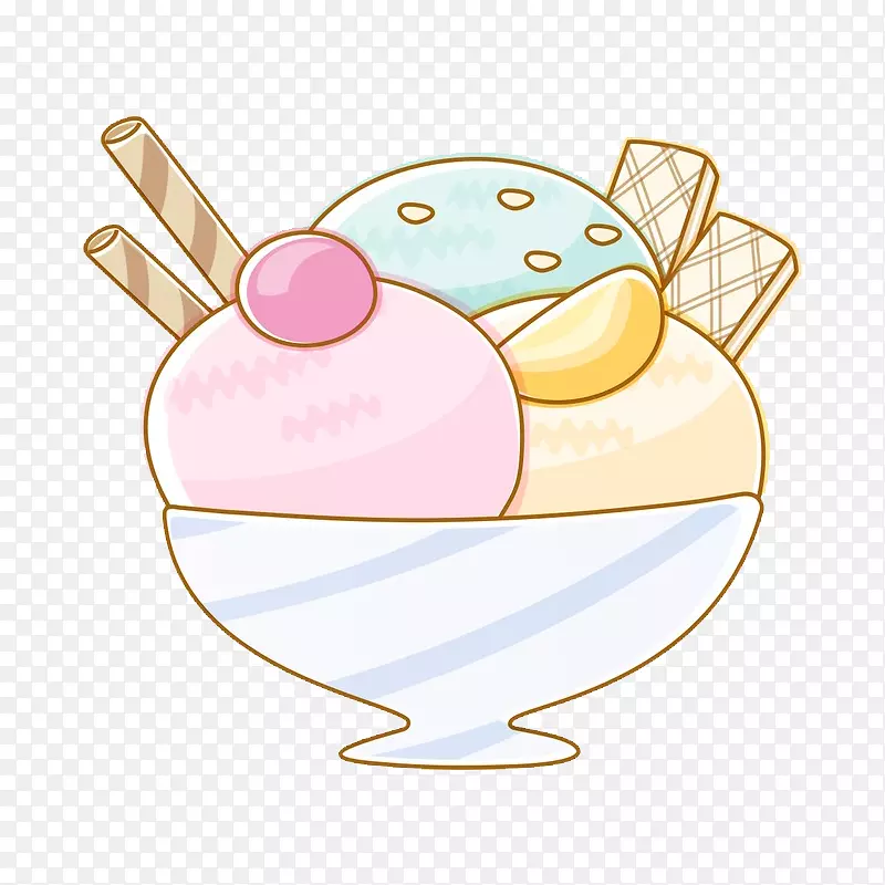 冰淇淋图形卡通圣代-冰糕
