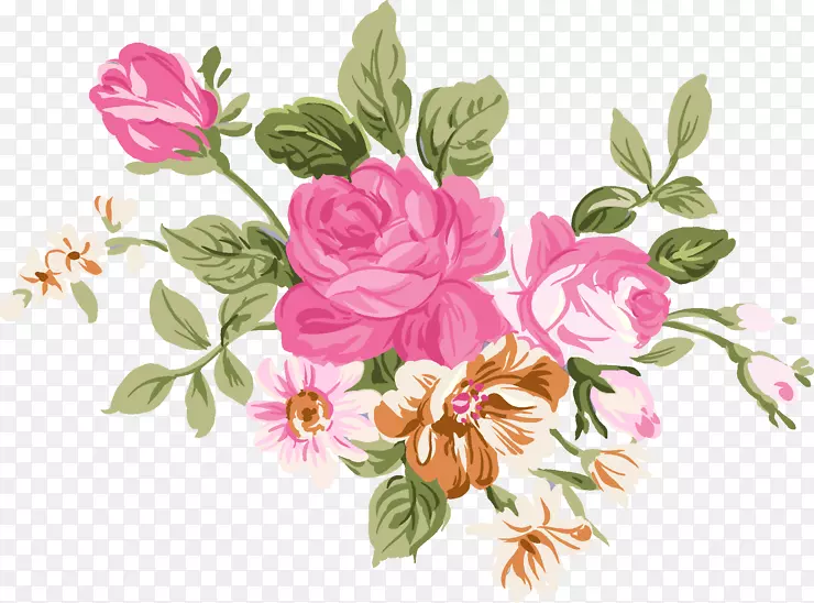 剪贴画插图图像花卉图形.复古花