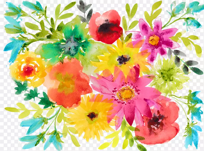 花艺设计土坯水彩画
