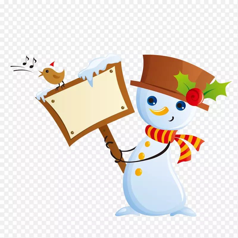 圣诞老人雪人图形png图片圣诞节卡片圣诞雪人