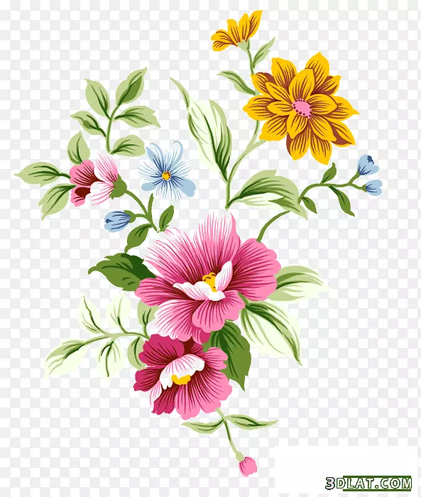 花卉插图、装饰花、花卉设计、剪贴画.花