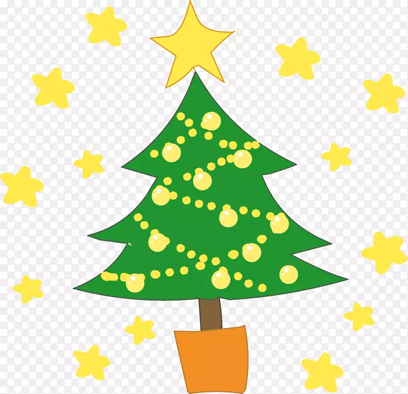 圣诞树剪贴画图形圣诞节假日-圣诞树卡通