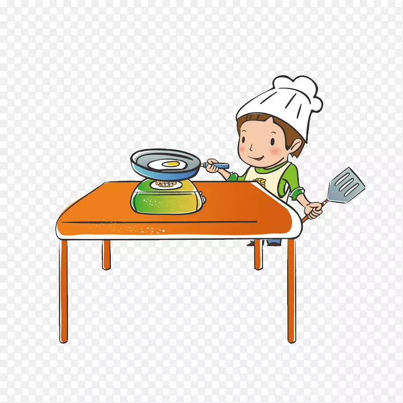 煎蛋卷图形食物-人们烹饪
