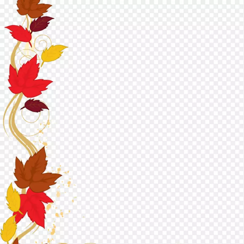 边框剪贴画图片秋季-可爱的垂直边框