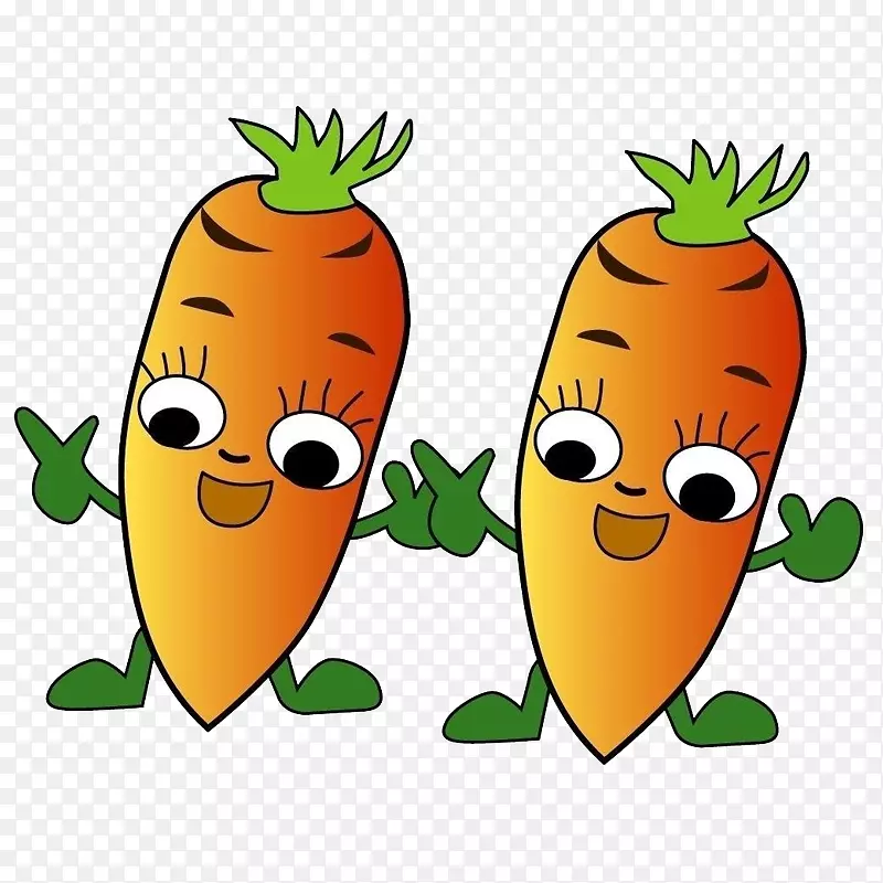 胡萝卜食品蔬菜汤素食菜卡通胡萝卜