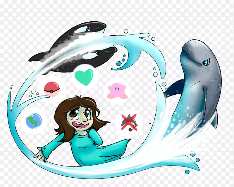 海豚插图产品剪贴画-海豚