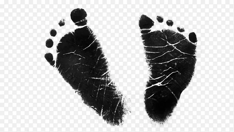 人类毛皮黑色鞋字体-婴儿透明