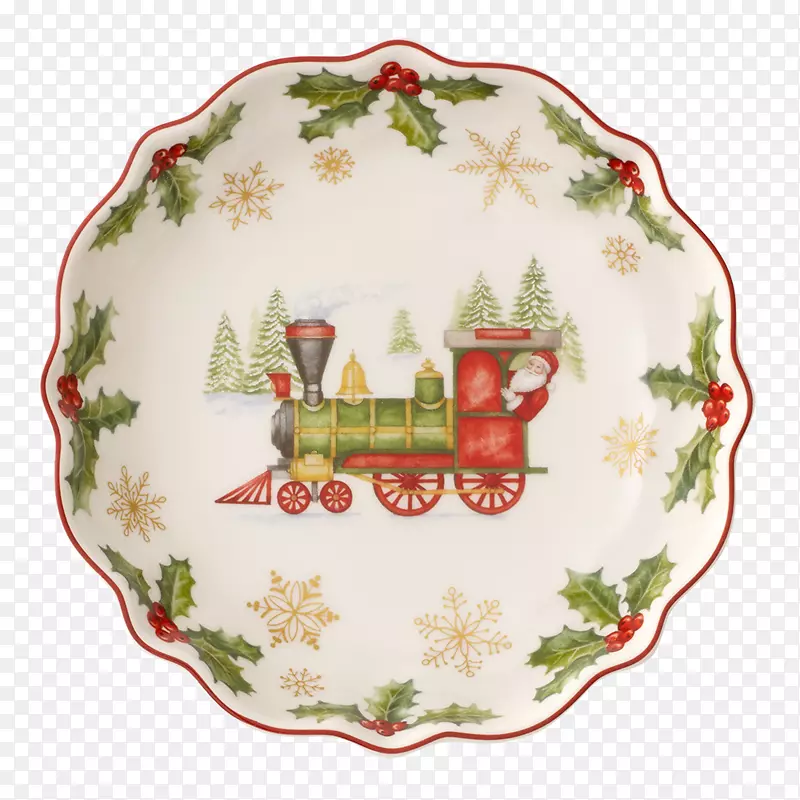比尔罗伊和博奇玩具的欢乐碗圣诞日比尔罗伊和博奇年度圣诞版-陶瓷谷仓圣诞盘子2017年