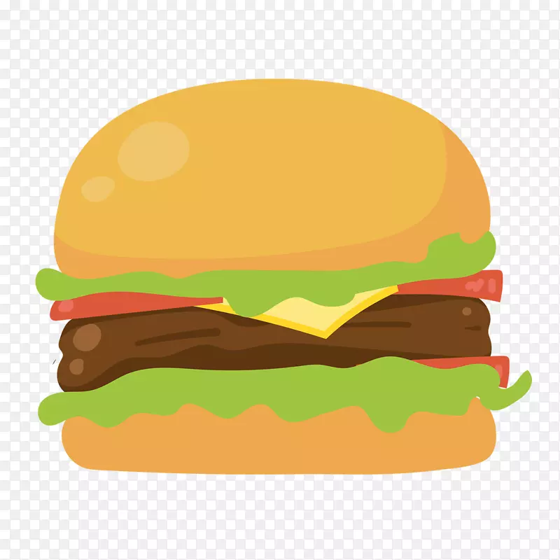 芝士汉堡快餐图形法式炸薯条-汉堡折叠
