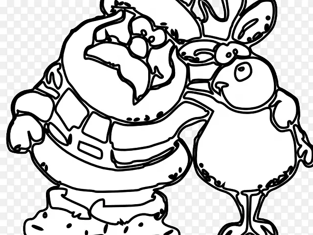 圣诞老人圣诞图案剪贴画圣诞日开放部分-鸭舌兰饰品