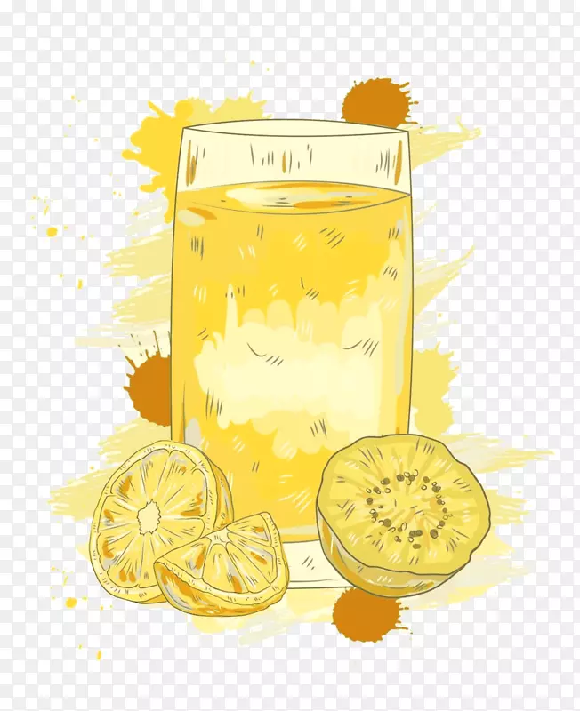 柠檬水插图，果汁，土坯，Photoshop-柠檬背景