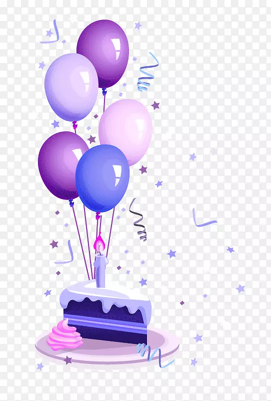 气球贺卡和便条生日蛋糕png图片.雨棍