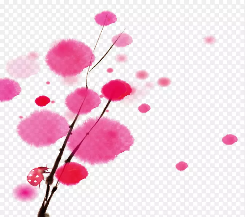 水彩画下载花卉设计水彩：水彩画粉红色