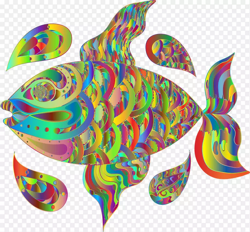 鱼脊椎动物绘画艺术-鱼