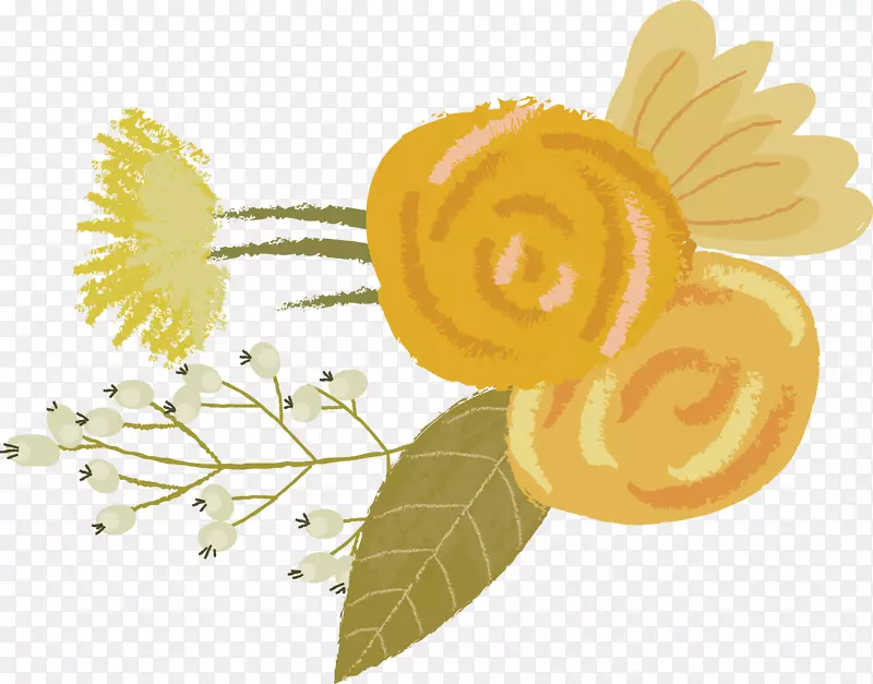 插图花粉向日葵橙S.A.-消防员