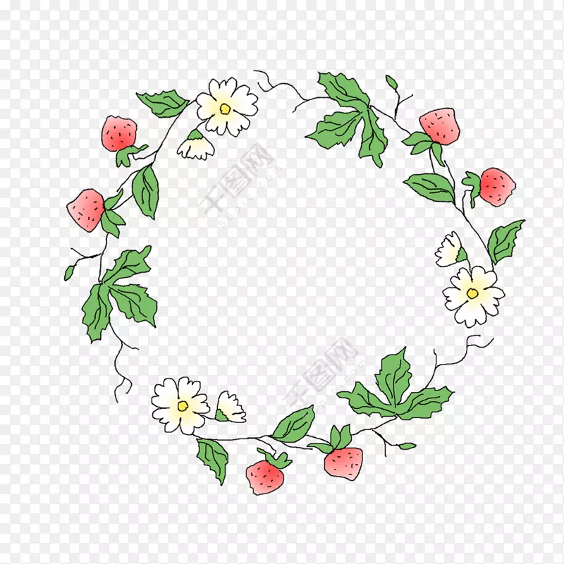 花卉设计下载图片-草莓边框