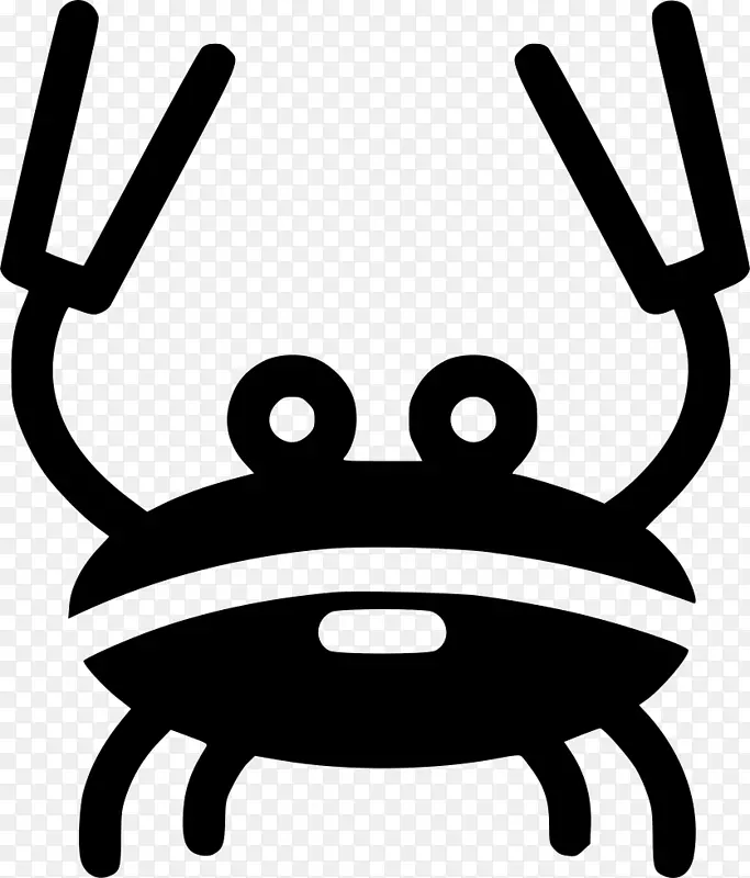 剪贴画卡通线艺术动物-螃蟹图标