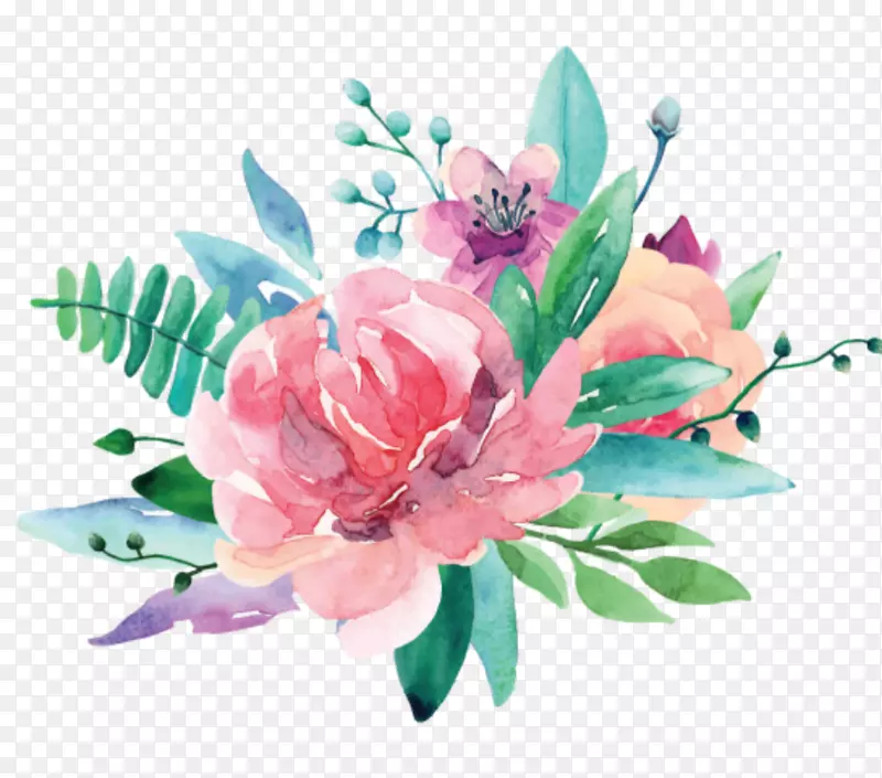 花束水彩画花卉设计意象-花