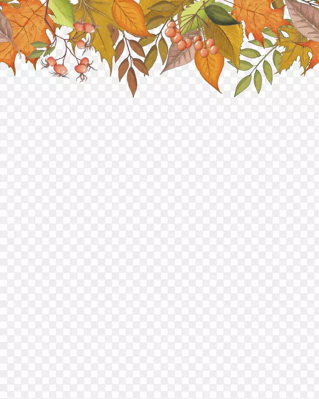 图像秋季插图枫叶设计-名称边框