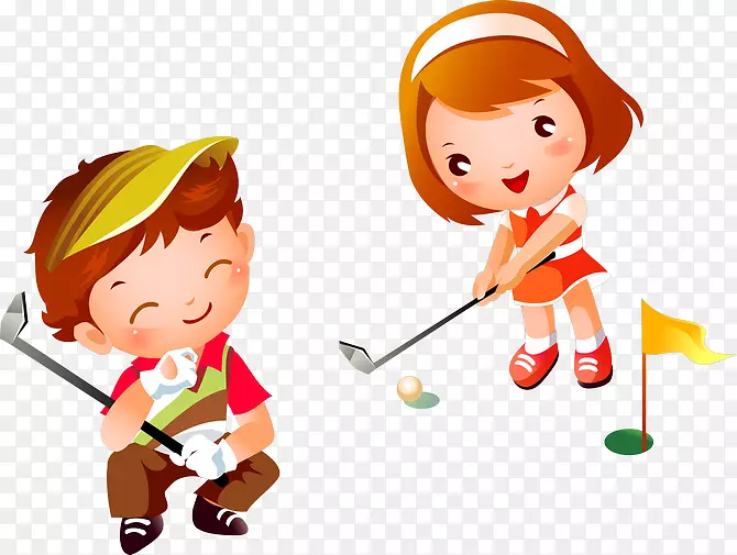 高尔夫球场图形剪贴画插图.高尔夫