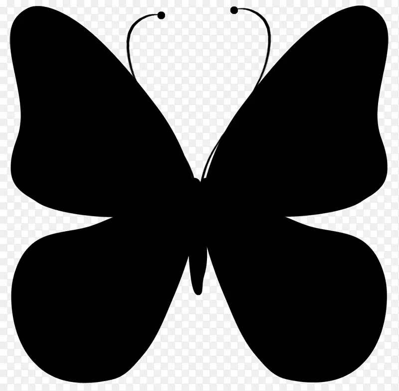 毛茸茸的蝴蝶剪贴画对称m。蝴蝶黑m