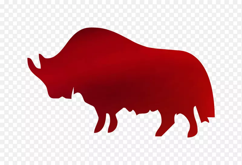 牛剪艺术剪影鼻子红。
