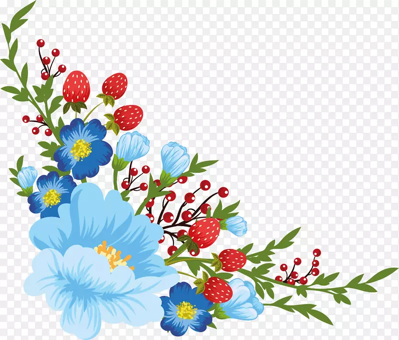 花卉设计花卉剪贴画png图片边界和框架.花