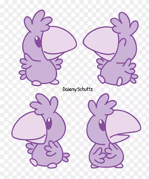 宾夕法尼亚州复活节兔鸟紫色剪贴画-插画
