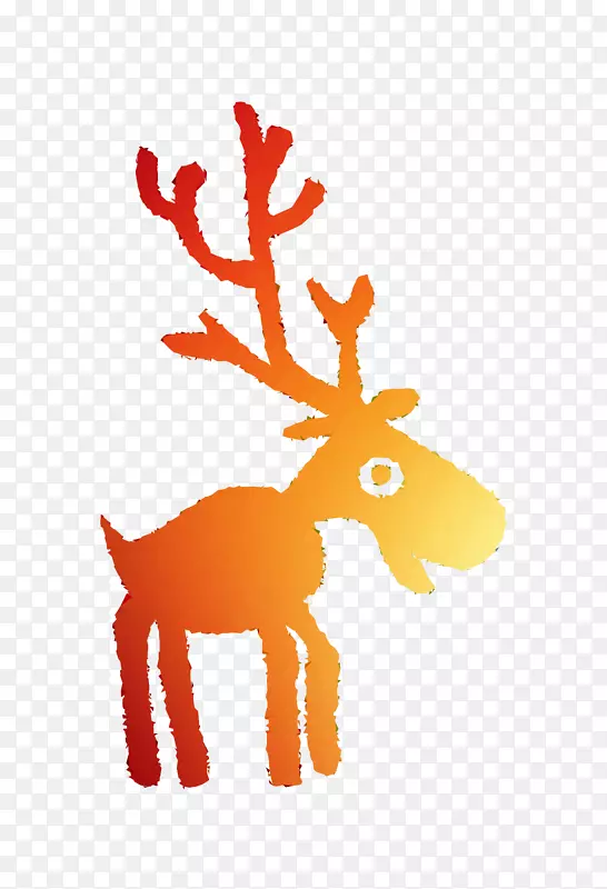 驯鹿，鹿角，圣诞装饰，圣诞节，橙色，S.A。