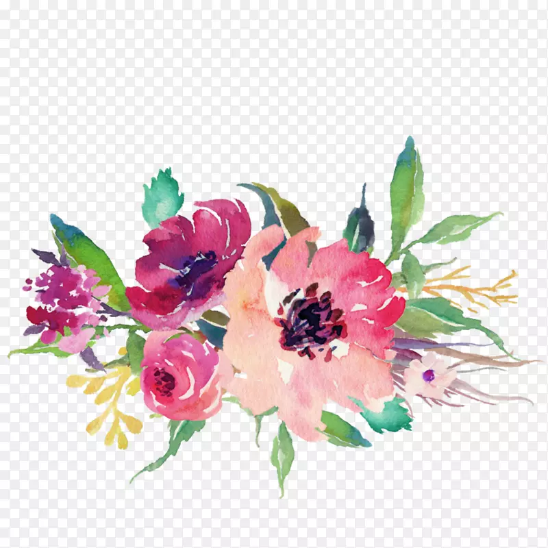 贴纸花束夹艺术花卉设计-花