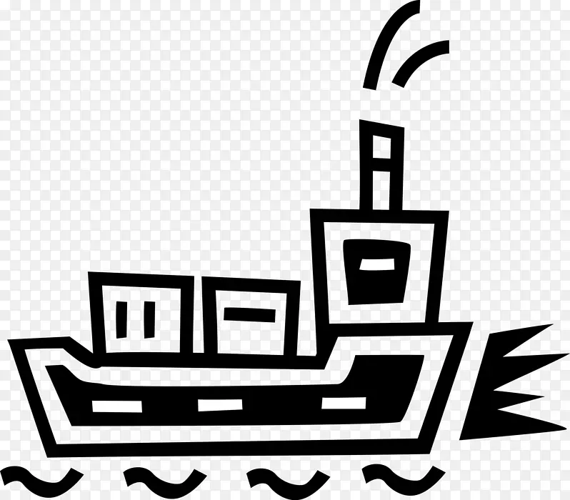剪贴画插图标志线艺术卡通-货船插图