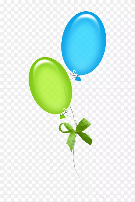 气球蓝绿色png图片.气囊设计元件