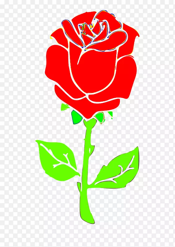 图形剪贴画玫瑰插图图像-罗莎旗
