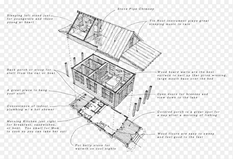 素描建筑房屋平面图