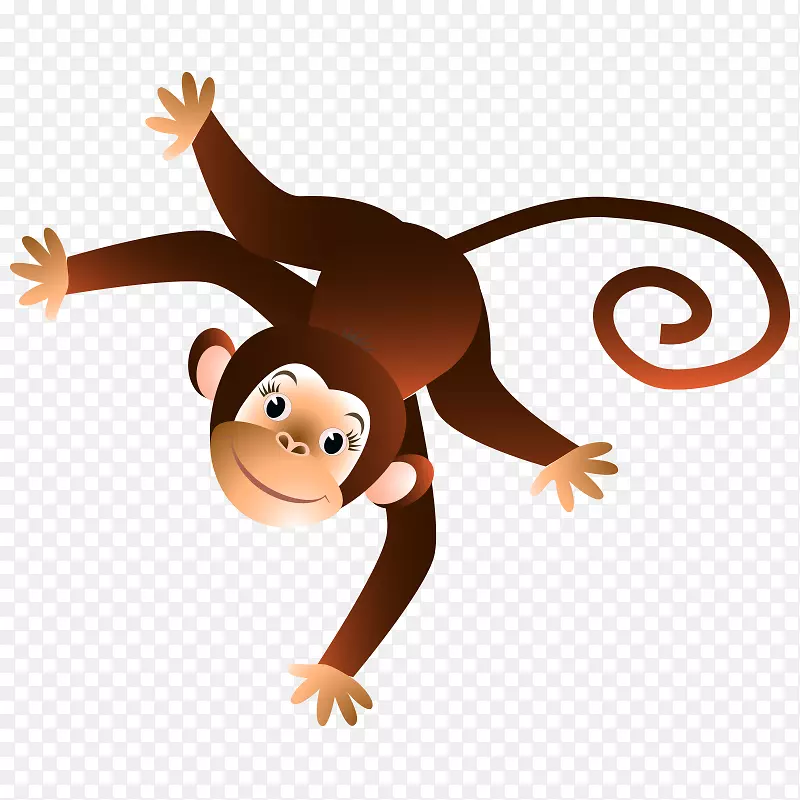 泛图形猴子剪贴画插图-贴图