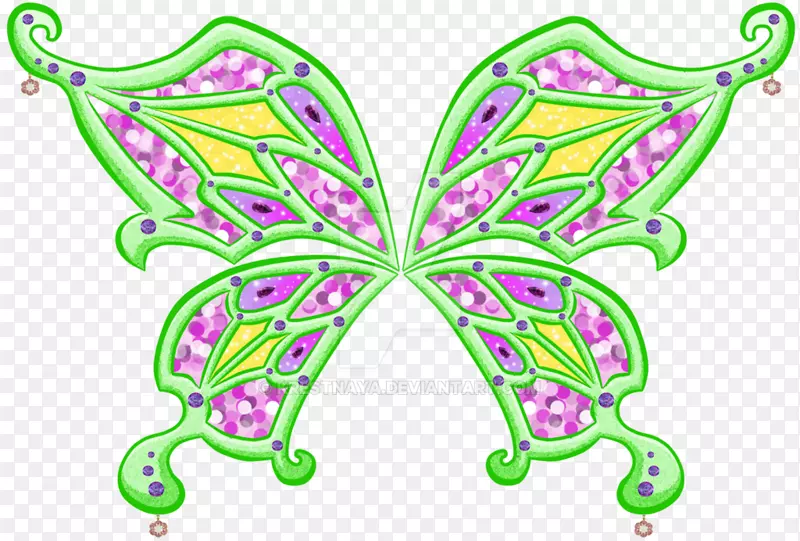 毛茸茸的蝴蝶剪贴画线条艺术图案.附魔图案