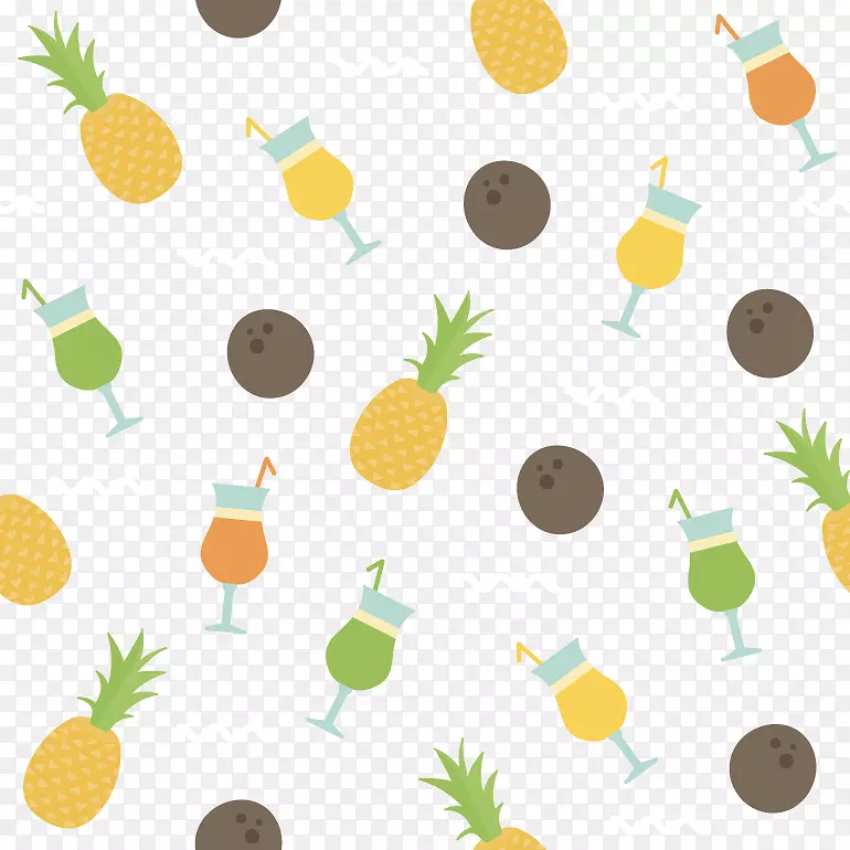 果汁菠萝图形水果冰淇淋-香蕉设计元素
