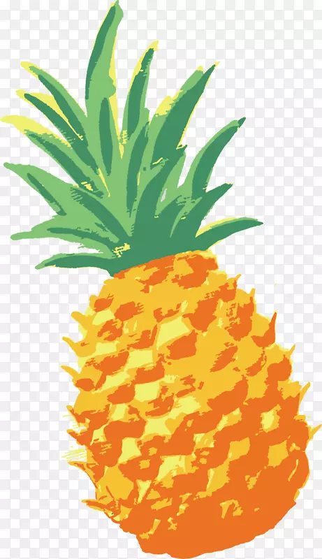 菠萝图形png图片绘制图像.anana水彩画