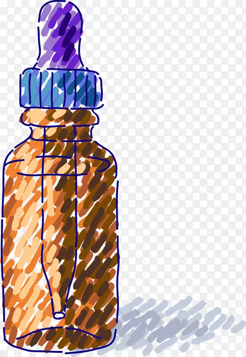 水瓶玻璃瓶滴管图