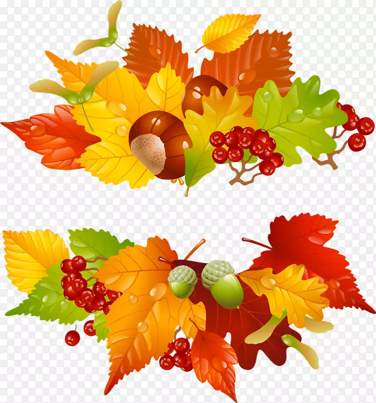 剪贴画秋季花环图像图.秋季