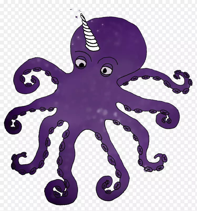 章鱼剪贴画插图图形.紫色动物