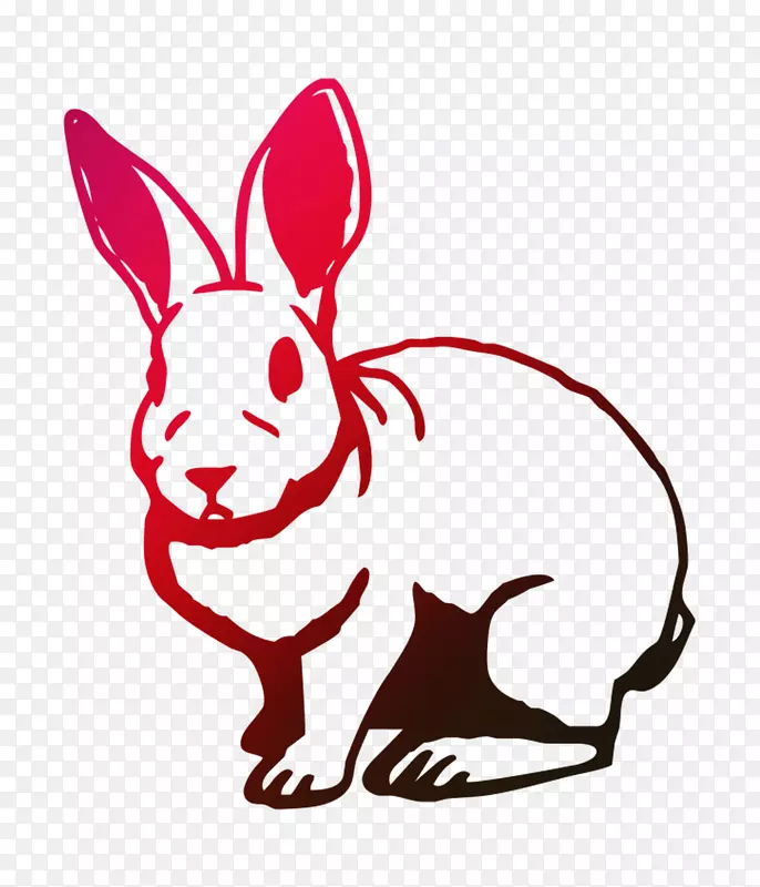 家养野兔夹艺术字体野兔