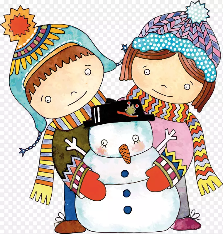 圣诞节图片剪贴画雪人圣诞节插画-雪人
