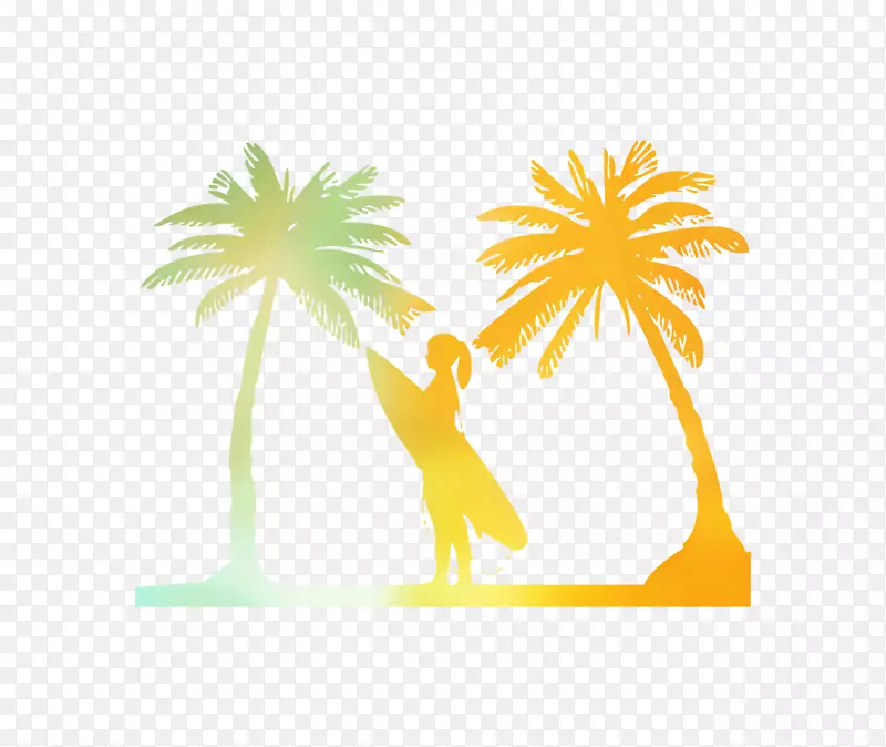 剪贴画剪影插图吊床之间的棕榈树图形