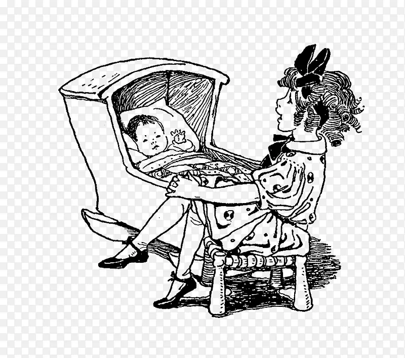 插图素描视觉艺术椅-婴儿邮票
