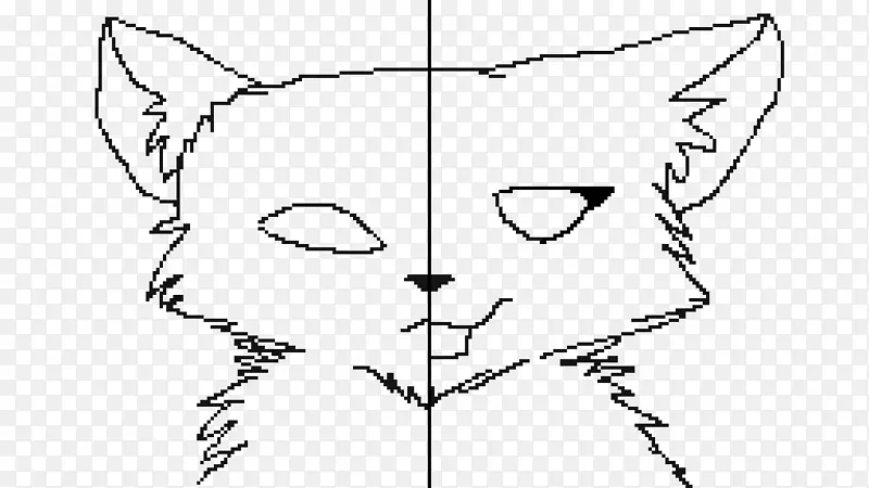 胡须素描猫插图线艺术-坏小子轮廓