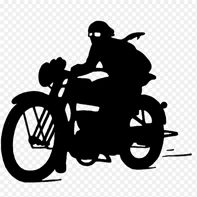 摩托车图形剪辑艺术剪影经典自行车-摩托车